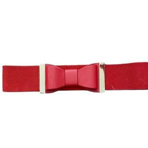 Red stretch bow belt NEW